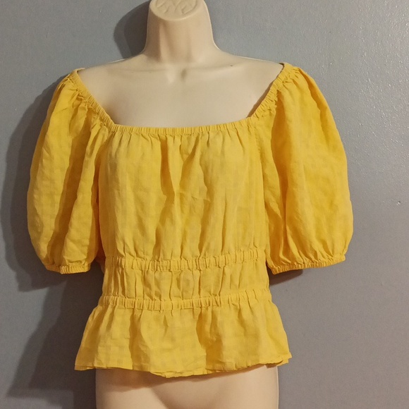 Madewell women's size medium yellow cropped top - Picture 4 of 17